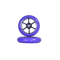 6 Spoke 110mm wheel - Anod. Black/Purple PU (pair)