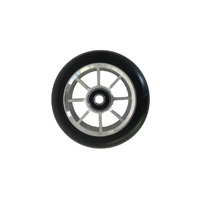 8 Spoke 110mm Wheel - Silver Core with Black PU (Pair)