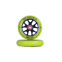 Grit Spoked Wheel Yellow PU / Black Core (pair) 110mm